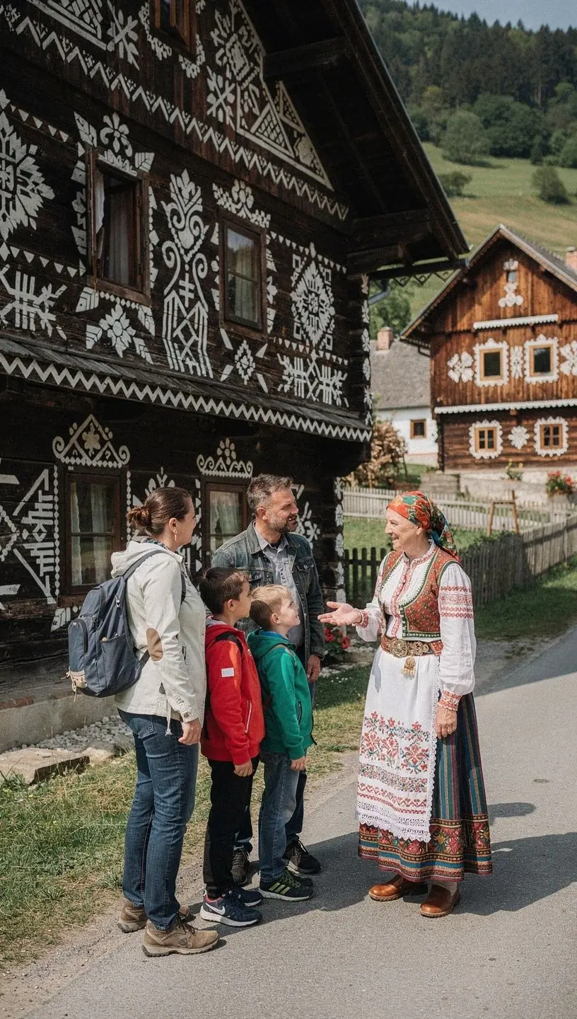 A picturesque view of a historic castle in Slovakia surrounded by lush greenery.